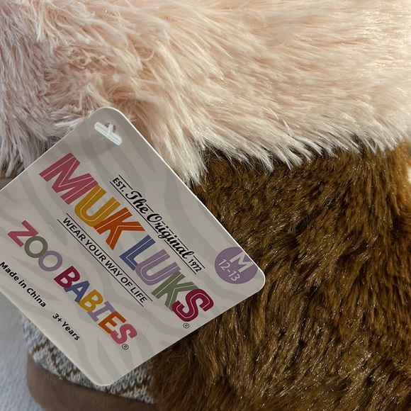 NWT Muk Luks Sleepy Sloth Zoo Friends Slipper - Girls Size M ( 12-13) - Picture 3 of 6